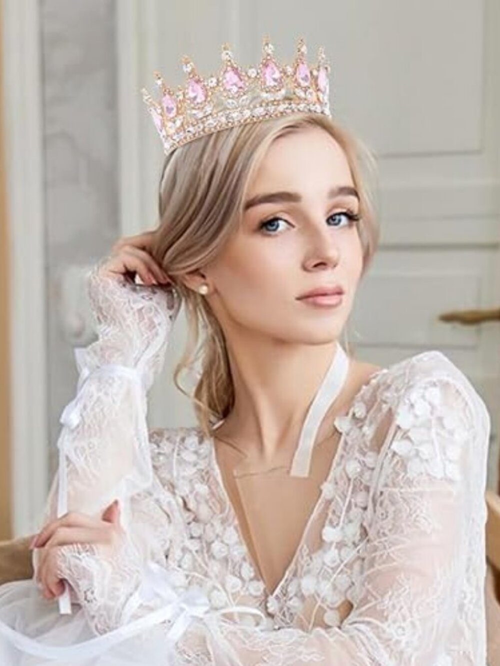 Baroque Wedding Tiaras and Crowns,Jeweled Tiara Crown,Prom Birthday Halloween Ha